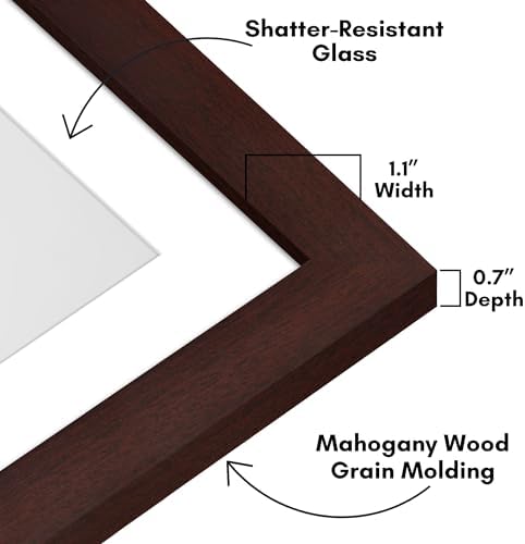 Americanflat 12x15 Picture Frame - Matted to 9x12 - Mahogany - Image 3