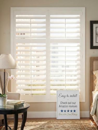 SUNCRAFT SHUTTERS-Plantation Shutters-Interior-Window COVERINGS-Custom Made in 10 Days- DIY Install -Made in North America-Never Needs Painting -25 Year Warranty-Traditional Front TILT Rod by SuncraftShutters