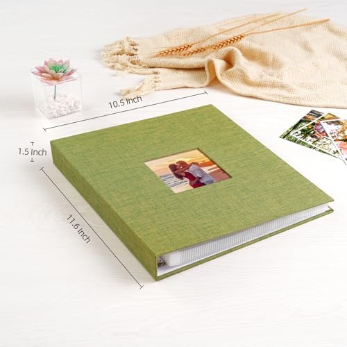 Mublalbum 8.5x11 Inch 3 Ring DIY Scrapbook Photo Album 80 Pages,Green - Image 2