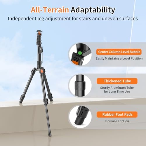 XXZU 75" Camera Tripod,Aluminum Tripod for Camera Phone/Monopod with Remote - Image 5