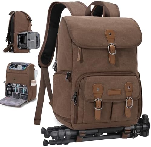 RAINSMORE Camera Backpack, DSLR SLR Mirrorless Camera Bag for Photographer by RAINSMORE