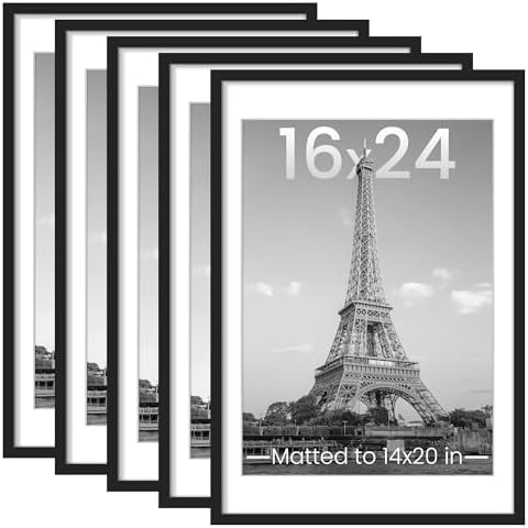 upsimples 16x24 Picture Frame, Gallery Wall Frames Set of 5, Black by upsimples