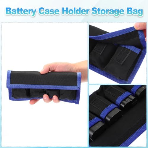 PATIKIL Camera Battery Pouch Cases, 4 Pocket Nylon DSLR Battery Case Holder Storage Bag for AAA, LP-E6, LP-E8, NP-FW50, EN-EL14, EN-EL15 Batteries (Blue) - Image 5