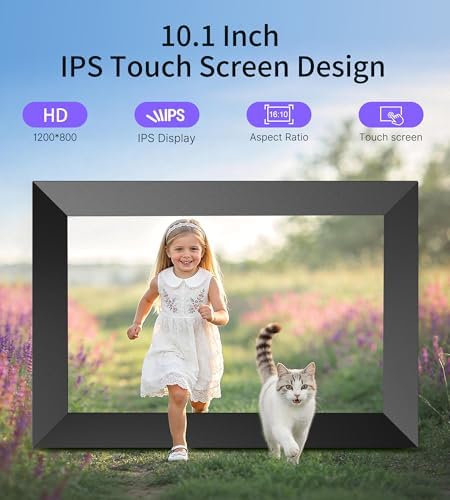 Uhale 10.1" Digital Picture Frame with 32GB Storage Support SD Card, Electronic Photo Frames with 1280x800 HD IPS Touch Screen, Instantly and Securely Share Memories, Send Wishes from Anywhere - Image 4
