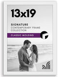 Americanflat 13x19 Picture Frame with Shatter-Resistant Glass - Signature Collection - Gallery-Style Frames Made of Engineered Wood - Photo Frame for Wall Display - White by Americanflat