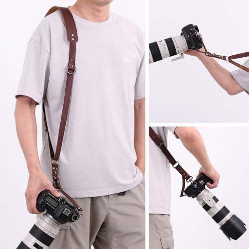 Padwa Lifestyle Dark Brown Single Camera Harness Strap for One Camera - Professional Single Full Grain Leather Cowhide Camera Harness,Quick Release Gear DSLR Camera Straps for Photographers - Image 6