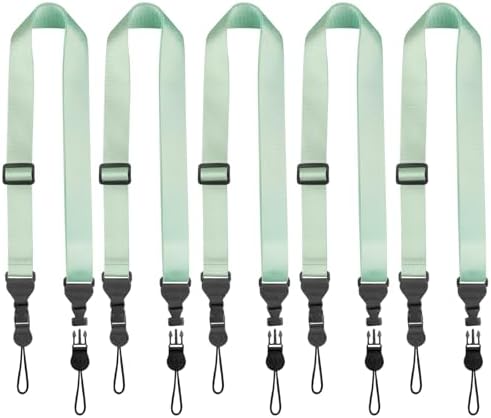 FIEIL 5 Pack Nylon iPad Strap, Adjustable Camera Neck Strap, Comfortable Shoulder Strap for iPad, Cellphone Tablet, Camera, Laptop, Binocular, Luggage Bag(Mint Green Universal Neck Lanyard) by FIEIL