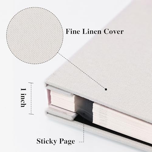 Vienrose Large Photo Album Self Adhesive for 4x6 8x10 10x12 Pictures Linen Scrapbook Album DIY 40 Blank Pages with A Metallic Pen - Image 3