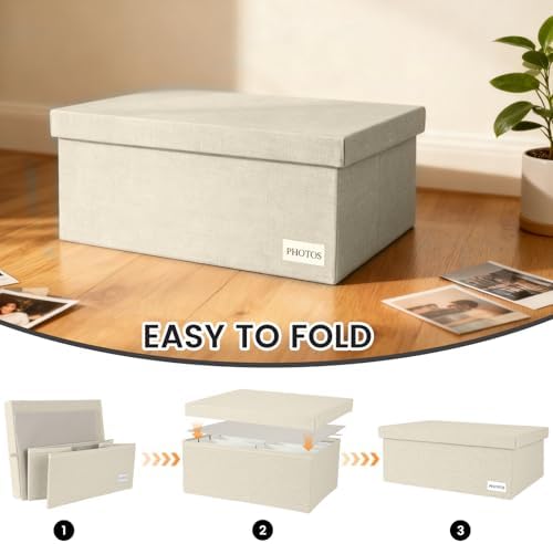 Photo Storage Box 8x10, Decorative Photo Storage Containers With Lid - Image 6
