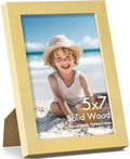 Vittanly 5x7 Picture Frame Made of Solid Wood for Wall or Tabletop, Gold by Vittanly