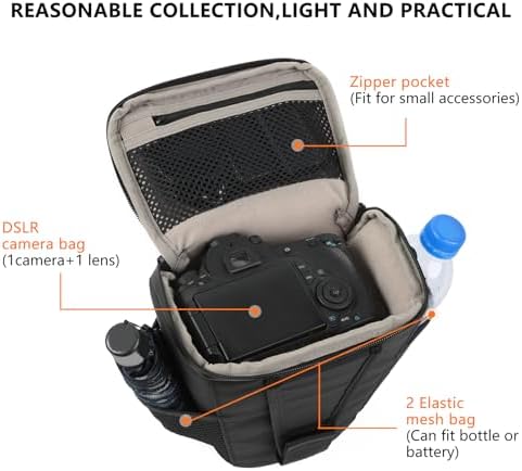 Besnfoto Camera Bag Small, Top-Load Holster Case for Mirrorless DSLR Compatible with Sony A7 IV, Canon R5 R6, Nikon Z6 Z7 with 24-70mm Lens, Compact Travel Shoulder Case with Belt Loop - Image 2