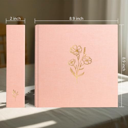 Holoary Photo Album 4x6 200 Photos, 200 Pockets 4”x6” Picture Album, Linen Fabric Cover Big Picture Book for Photos with Writing Area, 4x6 Photo Albums for Family Weddings Travel Memories(Pink) - Image 2