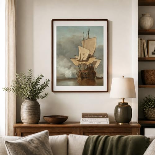 Recuerdos 18x24 Walnut Picture Frame, Matted to 16x20 with HD Plexiglass - Image 2