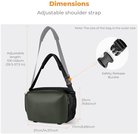 K&F CONCEPT Large Camera Sling Bag, Everyday Shoulder Bag - Image 5