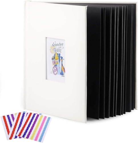 Leather Scrapbook Album DIY Set Scrap Book Album Hardcover Pictures Book 10.5"x10.5",DIY,Handmade for Anniversary,Family Memories,Couples,Friend&Baby,Accommodates 3x5 to 8x10 Photos (Leather-white) - Image 4