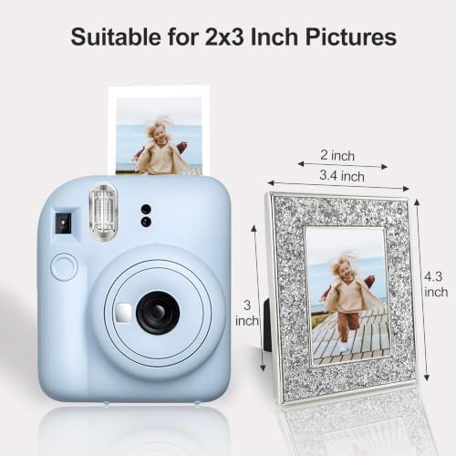 2x3 Picture Frames, Small Real Glass Frame, Glitter Mini Photo Frames for Tabletop, Classy Home Décor & Gift (Silver, 4 Pack) - Image 2