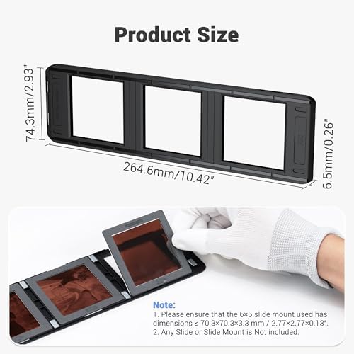 JJC Slide Mount Holder for 6x6 Medium Format Film Compatible with Film Scanners Copying Equipment, Holds 3 Negative Frames On Digitizing Adapter Set - Image 6