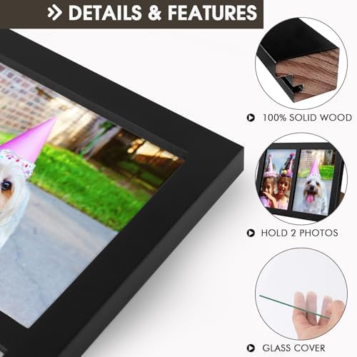 Golden State Art, 5x7 Double Picture Frame, Display Two 5x7 Photos (Black) - Image 4