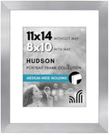 Americanflat 11x14 Picture Frame - Matted to 8x11 - Silver by Americanflat
