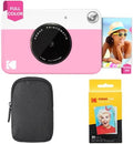KODAK Printomatic Full-Color Instant Print Camera Starter Bundle + Carrying Case + Zink 20pk Photo Paper - Colorful Photos On 2x3" Sticky-Back Paper - Fun Gift for Birthday Christmas Holiday - Pink by Unknown