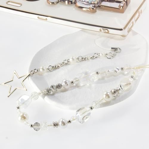 Beaded Camera Wrist Strap,Cute Phone Charm Decor,Pearl Bracelet Wrist Strap - Image 2