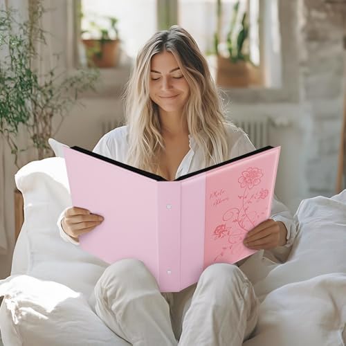 Artmag Photo Album 4x6 600 Photos, Extra Large Capacity Leather Cover Wedding Family Photo Albums Holds 600 Horizontal and Vertical 4x6 Photos with Black Pages(Pink) - Image 6