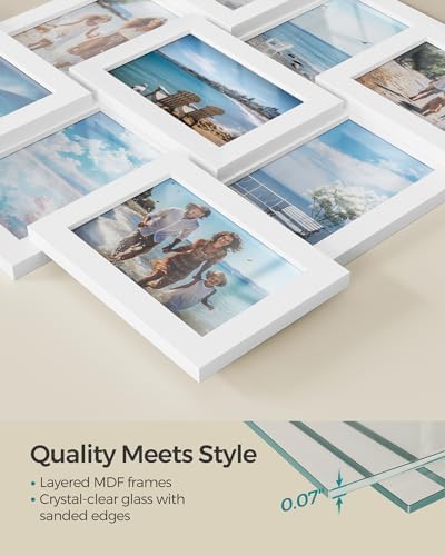 SONGMICS Collage Picture Frames for Wall Decor, 9-Pack 4 x 6, Glass Front - Image 4