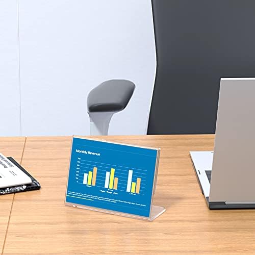 NIUBEE Acrylic Sign Holder 4x6 Horizontal L-Shape Menu Stand 6 Pack - Image 4