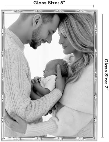 Americanflat 5x7 Bamboo Picture Frame - Metal - Silver - Image 2