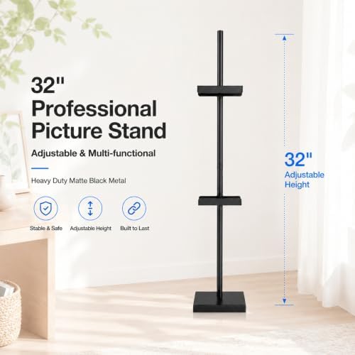 32" Adjustable Tabletop Easel Stand,Picture Frame Holder Stand for Display,Decorative Stands for Photos,Plates,Painting,Artwork,Poster,Books - Image 2