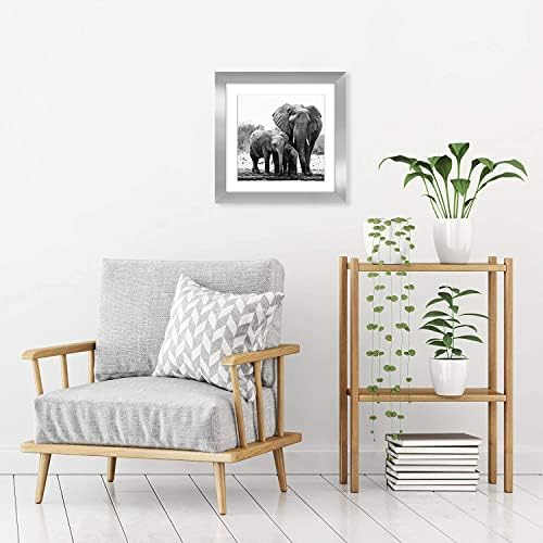 Americanflat 11x11 Picture Frame with Shatter-Resistant Glass - Use as 8x8 Frame with Mat or Display 11x11 Photo Without Mat - Signature Collection - Square Frames for Wall Display - Silver - Image 4