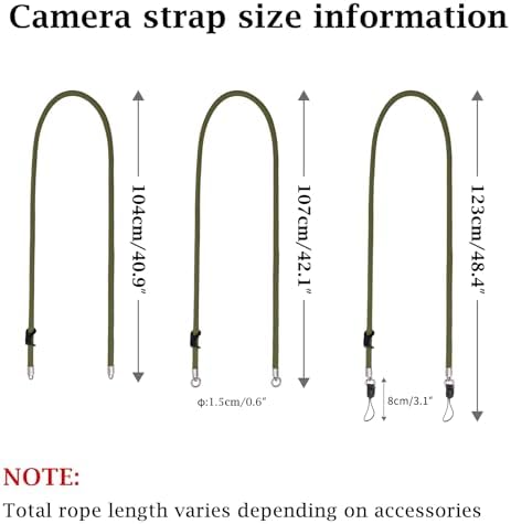 VOVMOEYA Nylon Braided Camera Rope Strap, Camera Neck Shoulder Strap with O-Ring for DSLR & Mirrorless Camera - Green - Image 6