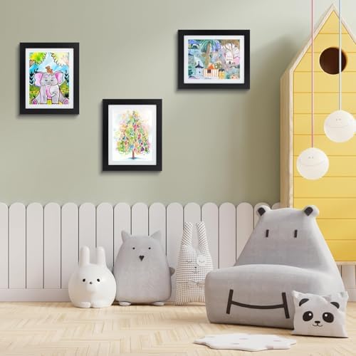 2 Pack 10x12.5 Front-Opening Kids Artwork Frames Changeable (Black) - Image 6