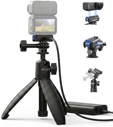 TELESIN Mini Selfie Stick w Magnetic Quick Release Charging Adapter Mount by telesin