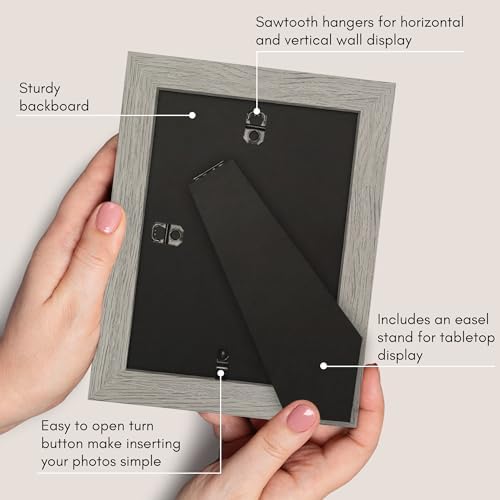 Americanflat 5x7 Picture Frame - Matted to 4x6 - Grey Wood - Image 5