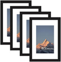 8x12 Picture Frame Set of 4 with Real Glass, Wall & Tabletop Display by SZYUU