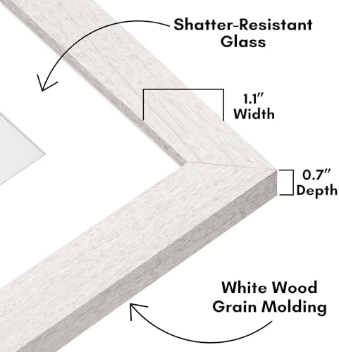 Americanflat 6x8 Picture Frame - Matted to 3x5 - Engineered Wood - White - Image 3