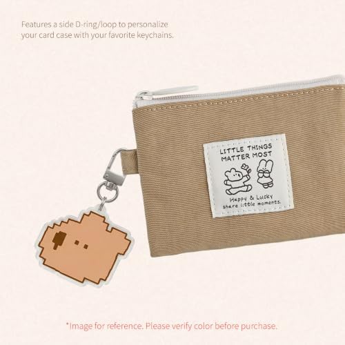 Monolike Happy and Lucky Card Case, Mint - Small Nylon Pouch, Portable Keychain Coin Purse, Waterproof Card Sleeve, Compact Daily Organizer Case - Image 4