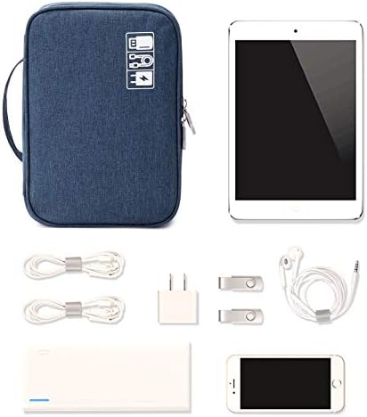 Lanola Travel Cable Organizer Bag, Electronic Accessories Case Portable Double Layer Cable Storage Bag for Cord, Charger, Flash Drive, Phone, SD Card,Personal Items - (Dark Blue) - Image 6