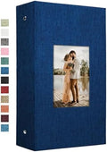 Vienrose 4x6 Photo Album,420 Pockets,Linen Cover with Window,Blue by Vienrose