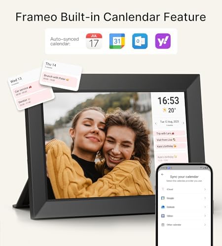 BIGASUO Digital Picture Frame, 10.1" Frameo Digital Frame WiFi with 32GB Memory, 1280x800 IPS Touch Screen, Send Photos/Videos from Your Phone Anywhere, Photo Gifts for Parents and Grandparents - Image 5