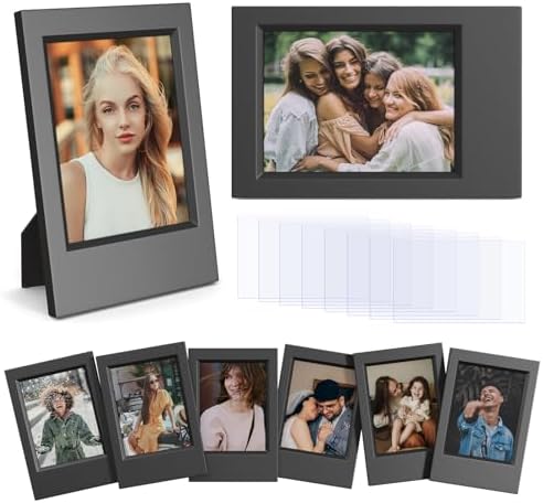 8 Pack 2x3 Mini Photo Frames with Clear Protective Cover - Black by HIYQIN
