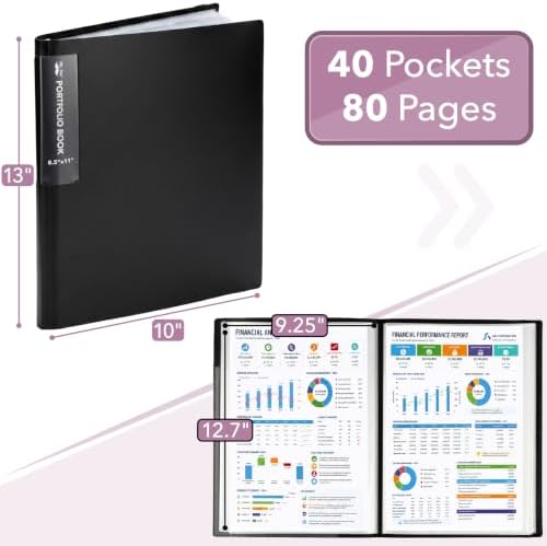 Mr. Pen- Art Portfolio Folder, 12.7"x9.25" Inner Sheet Size, 40 Pocket - Image 2