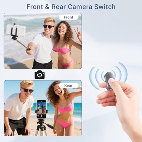 Phone Camera Remote Control for iPhone Android iPad with Zoom, Bluetooth Camera Remote Clicker with Front/Rear Camera Switch, Fingertip Bluetooth Button for Photo & Video Recording Content Creator. - Image 4