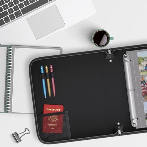 Fireproof 3 Ring Binder with Zipper, 2" D Rings Holds 450 Sheets - Image 4
