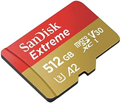 SanDisk 512GB Extreme microSDXC UHS-I Memory Card with Adapter - Up to 160MB/s, C10, U3, V30, 4K, A2, Micro SD - SDSQXA1-512G-GN6MA by Unknown