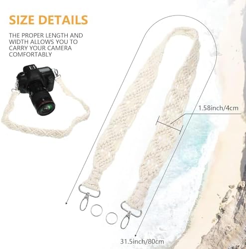 Weewooday Camera Strap for Photographers, 1.5" Soft Cotton Woven Camera Strap for Slr/dslr Digital Cameras, Universal Neck Shoulder Straps for Adults and Kids - Image 4