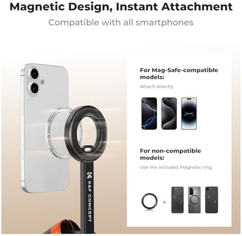 K&F CONCEPT Lightweight 71 inch Magnetic Selfie Stick Tripod - Image 2