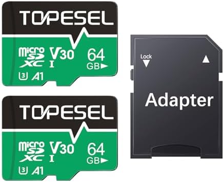 TOPESEL 64GB Micro SD Card 2 Pack for Camera,Smartphone,Tablet,Dash Cam by TOPESEL