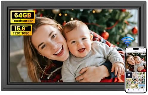 64GB Uhale 15.6" Digital Picture Frame, Large WiFi Electronic Photo Frames 1920 x 1080 IPS FHD Touch Screen, Share Photos and Videos Anywhere, Support SD/USB, Best Gifts for Parents and Grandparents by WONNIE